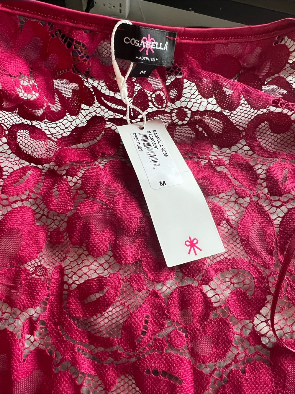 Cosabella | Magnolia lace robe in deep ruby | NWT - Picture 3 of 5
